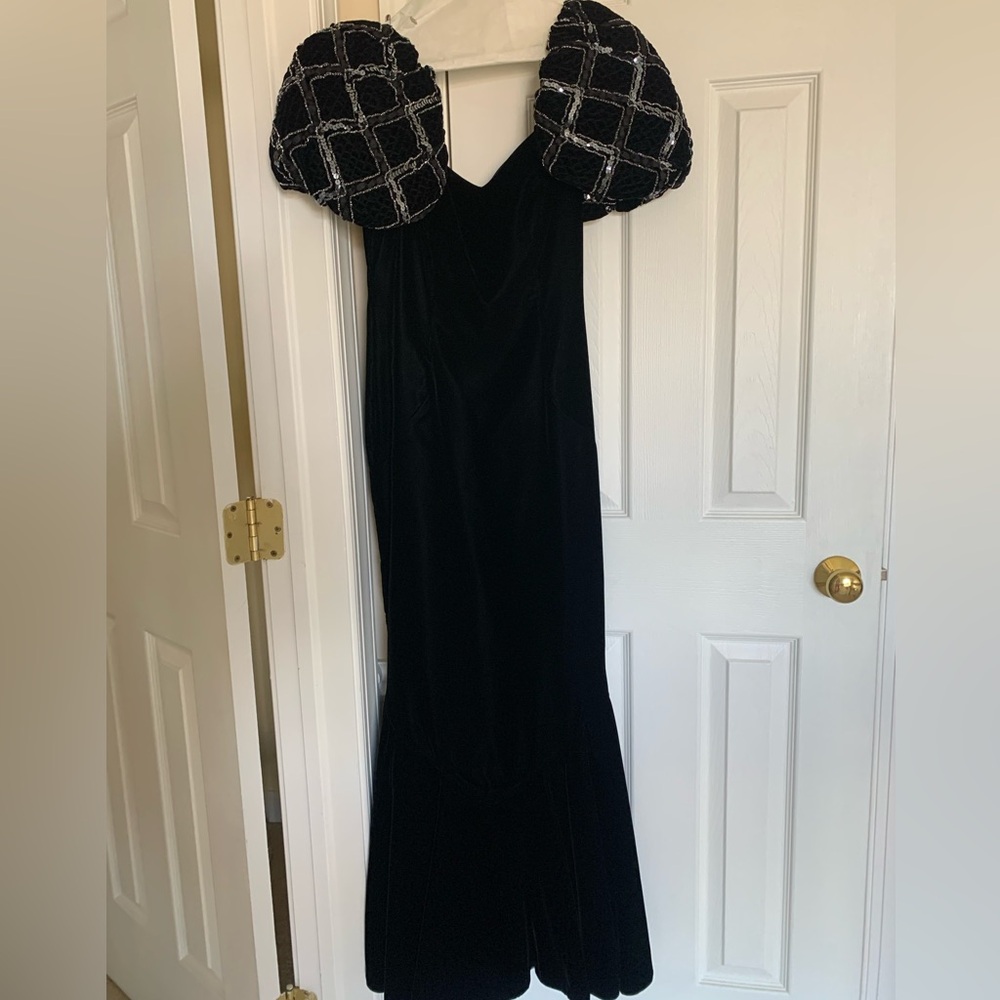 Black Velvet Evening Gown